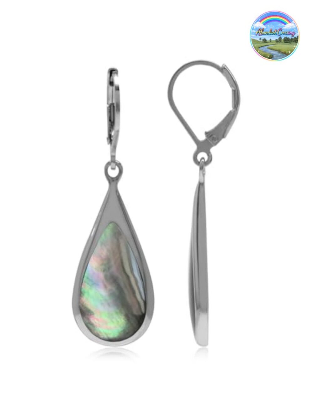 White Gold Plated 925 Sterling Silver Drop Dangle Leverback Earrings